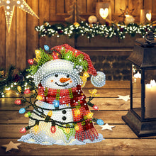 Load image into Gallery viewer, Acrylic Shaking Head Cute Christmas Desktop Diamond Art Kits (Snowman Lights)