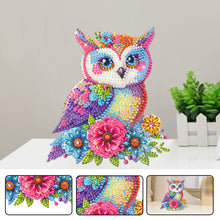 Load image into Gallery viewer, Acrylic Shaking Head Cute Christmas Desktop Diamond Art Kits (Flower Owl)