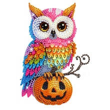Load image into Gallery viewer, Acrylic Shaking Head Cute Christmas Desktop Diamond Art Kits (Pumpkin Owl)