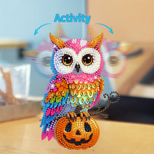 Load image into Gallery viewer, Acrylic Shaking Head Cute Christmas Desktop Diamond Art Kits (Pumpkin Owl)