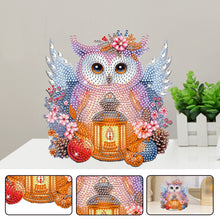 Load image into Gallery viewer, Acrylic Special Shaped Shaking Head Christmas Desktop Diamond Art Kit (Lamp Owl)