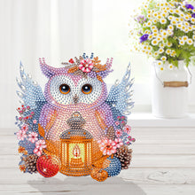 Load image into Gallery viewer, Acrylic Special Shaped Shaking Head Christmas Desktop Diamond Art Kit (Lamp Owl)