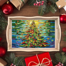 Load image into Gallery viewer, Diamond Painting Wooden Serving Tray Diamond Art Dining Plate (Christmas Tree)