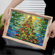 Load image into Gallery viewer, Diamond Painting Wooden Serving Tray Diamond Art Dining Plate (Christmas Tree)