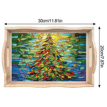 Load image into Gallery viewer, Diamond Painting Wooden Serving Tray Diamond Art Dining Plate (Christmas Tree)