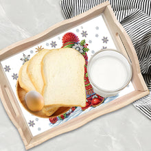 Load image into Gallery viewer, Diamond Painting Wooden Serving Tray Diamond Art Dining Plate(Christmas Snowman)