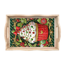 Load image into Gallery viewer, Diamond Painting Wooden Serving Tray Diamond Art Dining Plate (Christmas Cake)