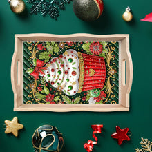 Load image into Gallery viewer, Diamond Painting Wooden Serving Tray Diamond Art Dining Plate (Christmas Cake)