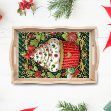 Load image into Gallery viewer, Diamond Painting Wooden Serving Tray Diamond Art Dining Plate (Christmas Cake)
