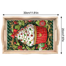 Load image into Gallery viewer, Diamond Painting Wooden Serving Tray Diamond Art Dining Plate (Christmas Cake)