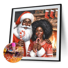Load image into Gallery viewer, Diamond Painting - Full Round - Santa and girl (40*40CM)