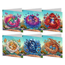 Load image into Gallery viewer, 6Pcs Bud Dragon DIY Diamond Painting Card for Holiday Party Favors for Friends
