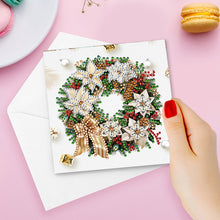 Load image into Gallery viewer, 6Pcs Christmas Wreath DIY Diamond Painting Card for Holiday Party Favors