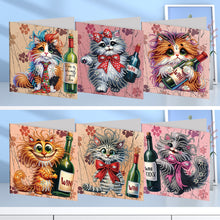 Load image into Gallery viewer, 6Pcs Cat DIY Diamond Painting Card for Holiday Party Favors for Adults Kids