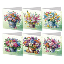 Load image into Gallery viewer, 6Pcs Flower Bucket DIY Diamond Painting Card for Holiday Party Favors for Kids