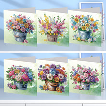 Load image into Gallery viewer, 6Pcs Flower Bucket DIY Diamond Painting Card for Holiday Party Favors for Kids