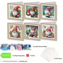 Load image into Gallery viewer, 6Pcs Gnome Stamp DIY Diamond Painting Card for Holiday Party Favors for Kids