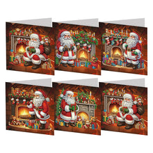 Load image into Gallery viewer, 6Pcs Santa Claus DIY Diamond Painting Card for Holiday Party Favors for Kids