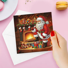 Load image into Gallery viewer, 6Pcs Santa Claus DIY Diamond Painting Card for Holiday Party Favors for Kids