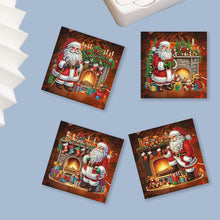 Load image into Gallery viewer, 6Pcs Santa Claus DIY Diamond Painting Card for Holiday Party Favors for Kids
