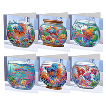 Load image into Gallery viewer, 6Pcs Fish Tank DIY Diamond Painting Card for Holiday Party Favors for Friends