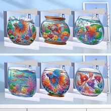 Load image into Gallery viewer, 6Pcs Fish Tank DIY Diamond Painting Card for Holiday Party Favors for Friends