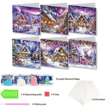 Load image into Gallery viewer, 6Pcs Christmas DIY Diamond Painting Card for Holiday Party Favors for Friends