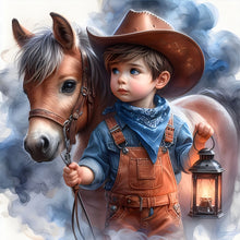 Load image into Gallery viewer, Diamond Painting - Full Round - Cowboy boy (30*30CM)
