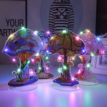 Load image into Gallery viewer, 4Pcs Cute Mushroom Acrylic Diamond Painting Tabletop Ornaments Kit with Lights