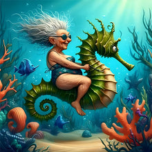 Load image into Gallery viewer, Diamond Painting - Full Round - Funny old lady (30*30CM)