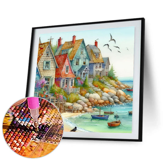 Diamond Painting - Full Round - House by the sea (40*40CM)