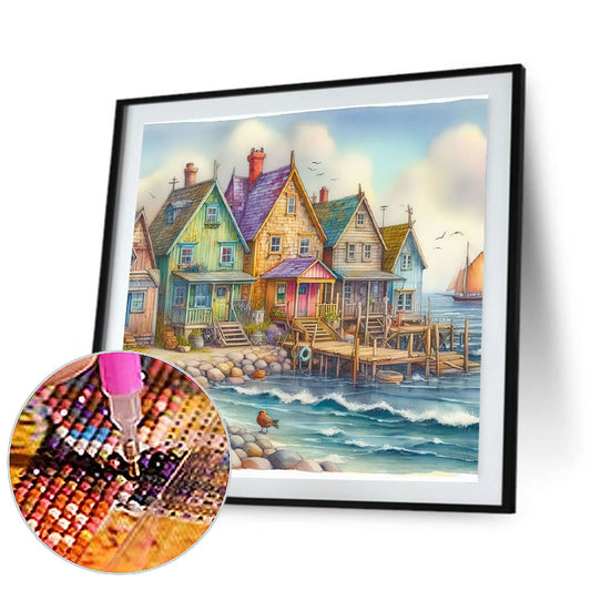 Diamond Painting - Full Round - House by the sea (40*40CM)
