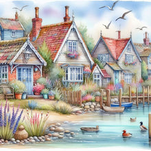 Load image into Gallery viewer, Diamond Painting - Full Round - House by the sea (40*40CM)