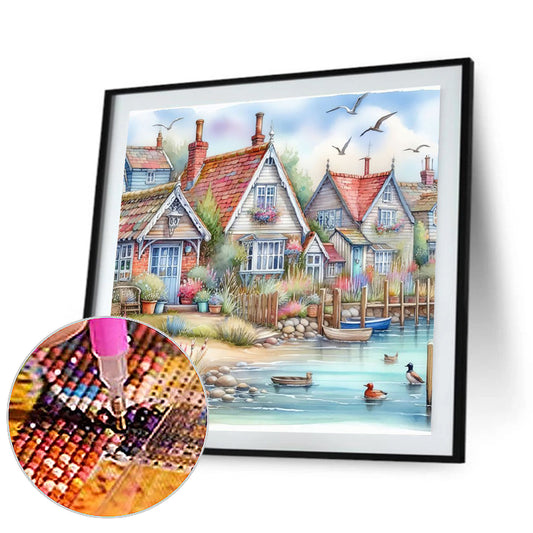 Diamond Painting - Full Round - House by the sea (40*40CM)