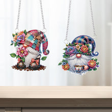 Load image into Gallery viewer, 2Pcs Flower Gnome Special Shape Diamond Painting Hanging Pendant for Wall Window