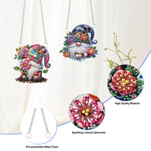 Load image into Gallery viewer, 2Pcs Flower Gnome Special Shape Diamond Painting Hanging Pendant for Wall Window