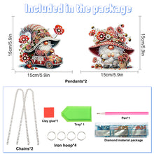 Load image into Gallery viewer, 2Pcs Flower Gnome Special Shape Diamond Painting Hanging Pendant for Wall Window