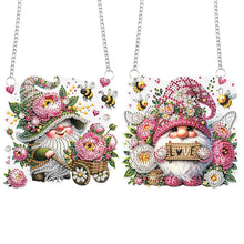Load image into Gallery viewer, 2Pcs Flower Gnome Special Shape Diamond Painting Hanging Pendant for Wall Window