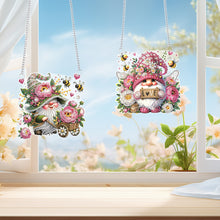 Load image into Gallery viewer, 2Pcs Flower Gnome Special Shape Diamond Painting Hanging Pendant for Wall Window