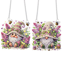 Load image into Gallery viewer, 2Pcs Flower Gnome Special Shape Diamond Painting Hanging Pendant for Wall Window