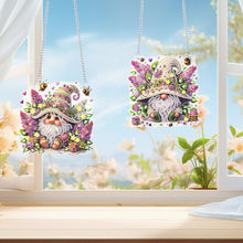 Load image into Gallery viewer, 2Pcs Flower Gnome Special Shape Diamond Painting Hanging Pendant for Wall Window
