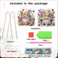 Load image into Gallery viewer, 2Pcs Flower Gnome Special Shape Diamond Painting Hanging Pendant for Wall Window