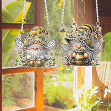 Load image into Gallery viewer, 2Pcs Flower Gnome Special Shape Diamond Painting Hanging Pendant for Wall Window