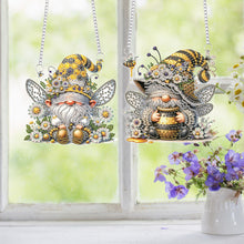 Load image into Gallery viewer, 2Pcs Flower Gnome Special Shape Diamond Painting Hanging Pendant for Wall Window