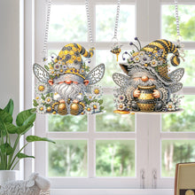Load image into Gallery viewer, 2Pcs Flower Gnome Special Shape Diamond Painting Hanging Pendant for Wall Window