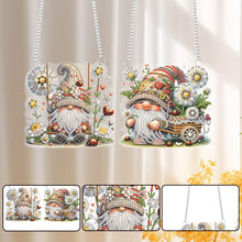 Load image into Gallery viewer, 2Pcs Flower Gnome Special Shape Diamond Painting Hanging Pendant for Wall Window