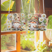 Load image into Gallery viewer, 2Pcs Flower Gnome Special Shape Diamond Painting Hanging Pendant for Wall Window