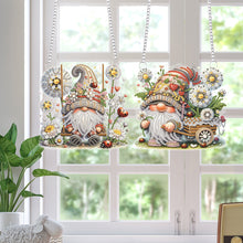 Load image into Gallery viewer, 2Pcs Flower Gnome Special Shape Diamond Painting Hanging Pendant for Wall Window
