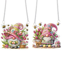 Load image into Gallery viewer, 2Pcs Flower Gnome Special Shape Diamond Painting Hanging Pendant for Wall Window