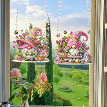 Load image into Gallery viewer, 2Pcs Flower Gnome Special Shape Diamond Painting Hanging Pendant for Wall Window